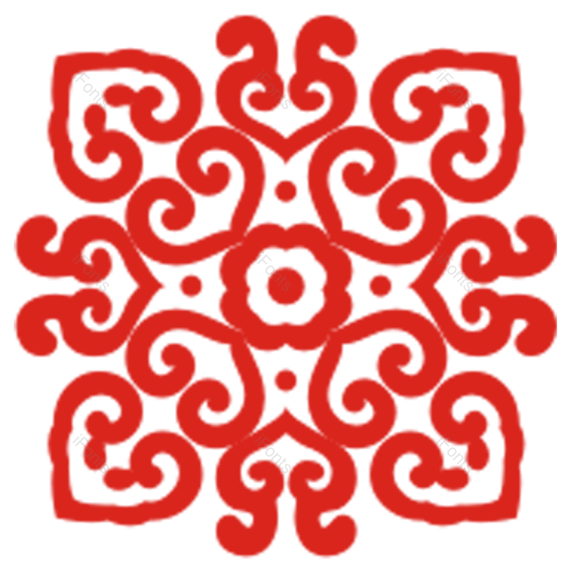 花朵图案图片,花纹剪纸元素,花纹元素PNG,红色剪纸免抠素材